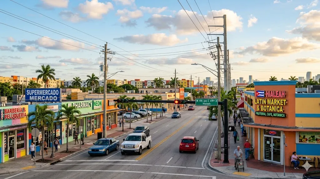 Calle comercial de Hialeah: la calle 49 y sus negocios latinos