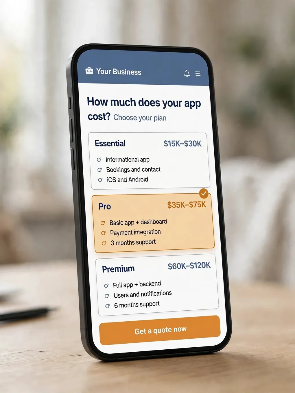Design sample of an app built by CafecitoWeb for a Miami business