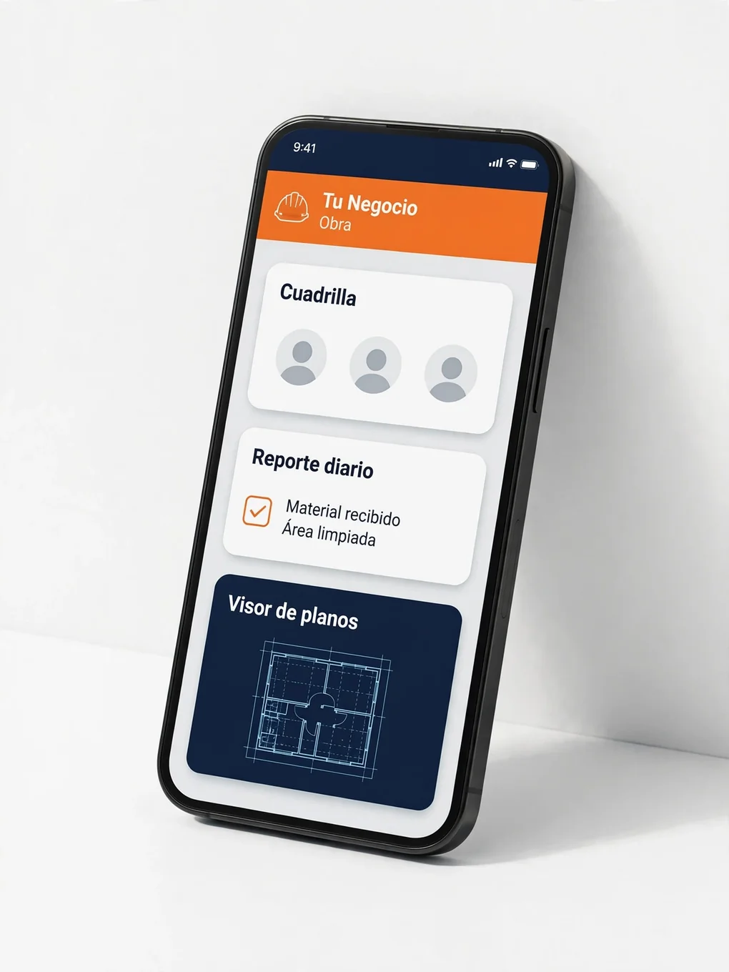 Ejemplo de diseño de app para construcción: reportes diarios de obra y coordinación de cuadrillas