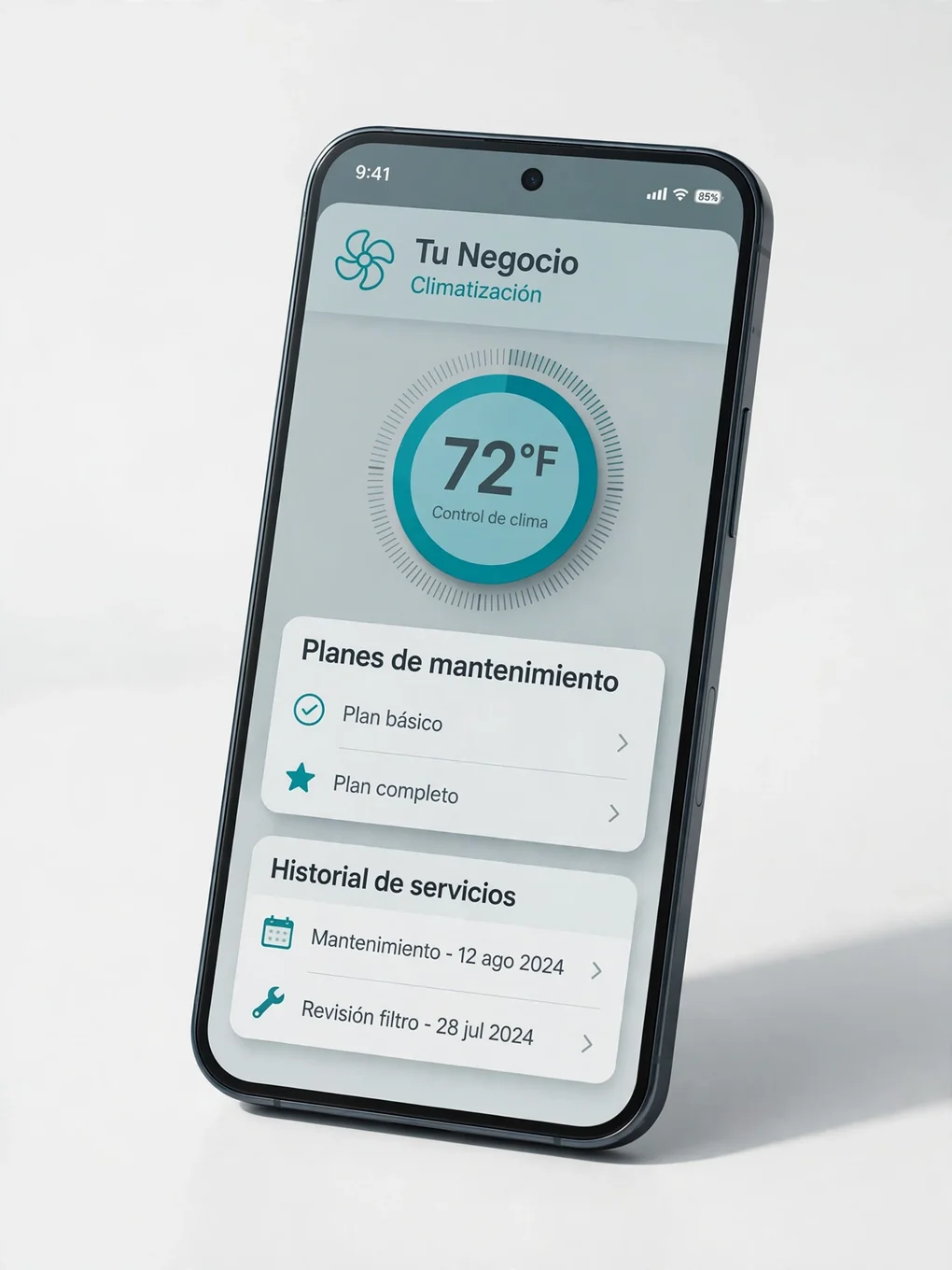 Ejemplo de diseño de app para HVAC: mantenimiento programado y despacho de técnicos por ruta