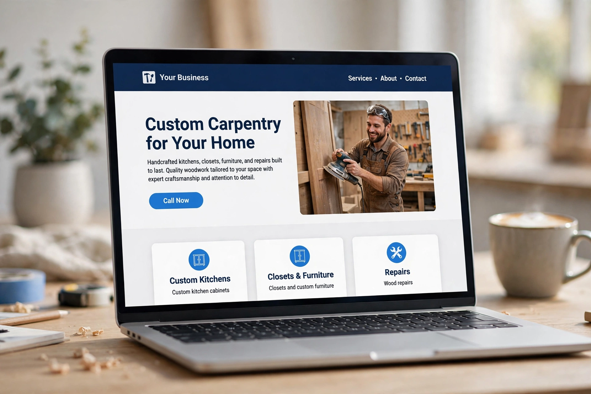 Sample carpenter website design in Miami