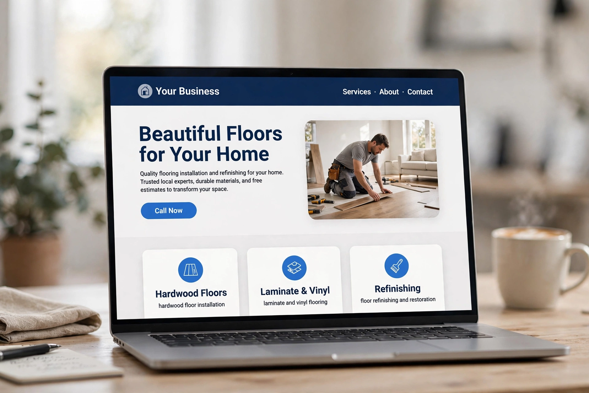 Sample flooring website design in Miami